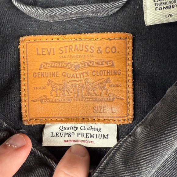 Y2K Levi's 72334 Trucker Jacket Mens Size Large Black Denim Jean 00s - Picture 3 of 11